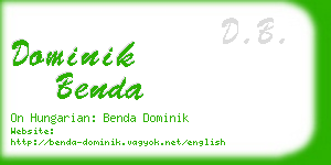 dominik benda business card